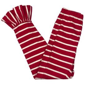 Jumping Fences Pants Girls Size 6X Big Ruffles Striped Red White Elastic Waist